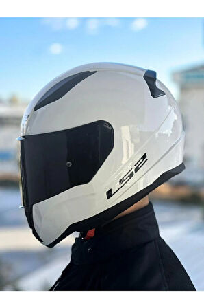 Rapid 2 Beyaz Kask Siyah Vizörlü