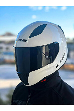 Rapid 2 Beyaz Kask Siyah Vizörlü