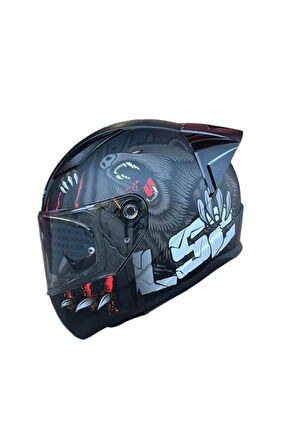 Rapıd 2 Race Clawn Mat Siyah-gri-kırmızı Kask