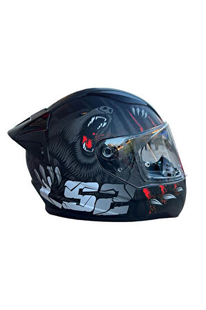 Rapıd 2 Race Clawn Mat Siyah-gri-kırmızı Kask