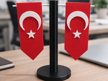 Trendexa Masaüstü Standlı Türk Bayrağı Dekoru Ofis ve Masa Süsü MAC