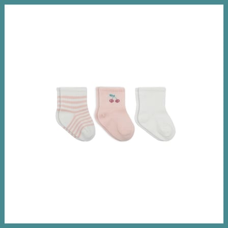 Trendexa Cherry Girl 3'lü Penye Soket Çorap 10138 Ekru · Beden: 0-3 Ay · Renk: Ekru MAC