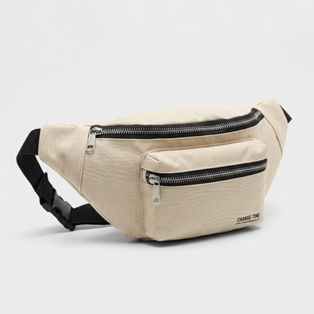 Trendexa Krem Unisex Bel Çantası Çapraz Askılı Günlük Kullanım Fermuarlı 30x13 cm MAC