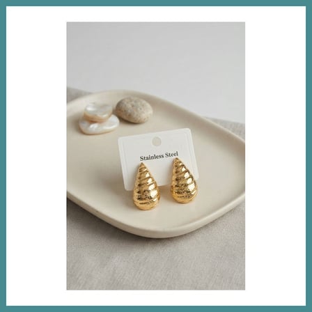 Trendexa 316L Çelik Gold Renk Vintage Damla Model Küpe MAC