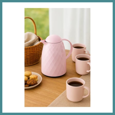 Trendexa 1 Lt Akrilik Soft Pembe Çay Termosu 12 Saat Sıcak 24 Saat Soğuk MAC