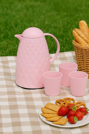 Trendexa 1 Lt Akrilik Soft Pembe Çay Termosu 12 Saat Sıcak 24 Saat Soğuk MAC