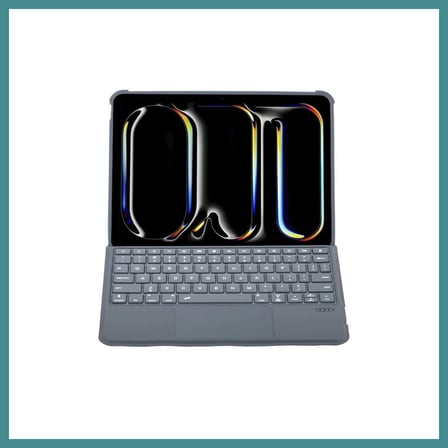 Trendexa T5504D iPad Pro 11 (2024) Kılıf Palermo Ledli Klavyeli Standlı Tablet Kılıfı - Siyah MAC