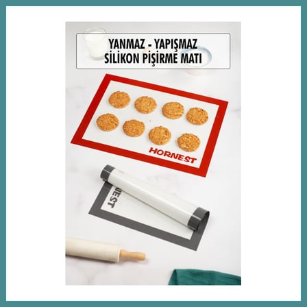 Bezos Fırınlanabilir Kendinden Yağlı Silikon Pişirme Matı Hamur Açma Matı Silpat 30x40 Cm 1 Adet MAC
