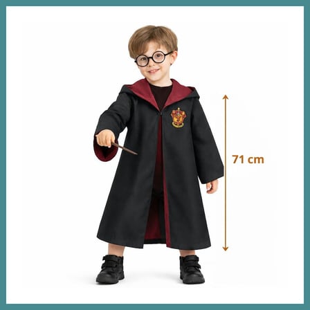 Bezos Harry Potter Çocuk Bebek Kostüm Seti ? Asa Gözlük Pelerin 71 cm (2-4 Yaş) MAC