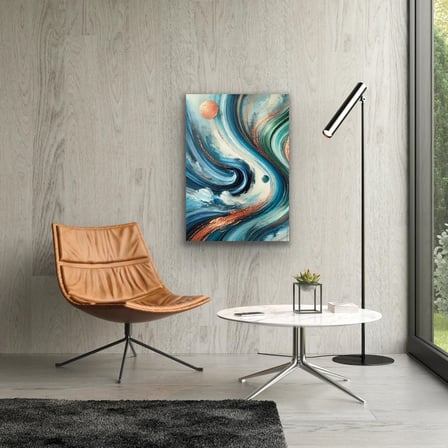 Trendexa Turuncu Yeşil Mavi Soyut Kanvas Tablo 70x100cm MAC