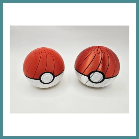 Bezos 3D Baskı Pokebal - Segmentli Pokeball Dekoratif Küre-Kırmızı MAC