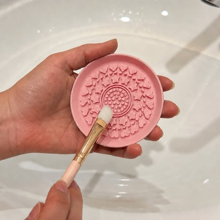 Bezos 3D Baskı Makyaj Fırçası Temizleme Pedi - Desenli Aparat-Pembe MAC
