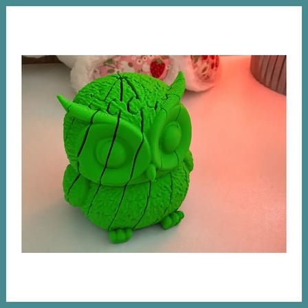 Bezos 3D Baskı Hareketli Baykuş Figürü - Eklemli Flexi Oyuncak - Yeşil MAC