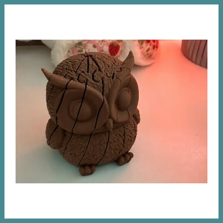 Bezos 3D Baskı Hareketli Baykuş Figürü - Eklemli Flexi Oyuncak - Kahverengi MAC