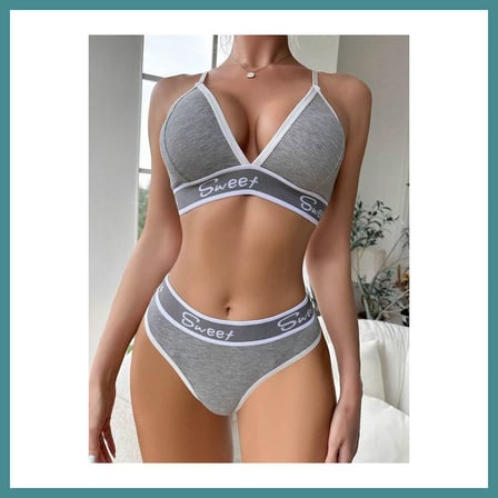 Trendexa Kadın Gri Sweet Sütyen Kilot Takımı 5198 · BEDEN: S/M · RENK: Gri MAC