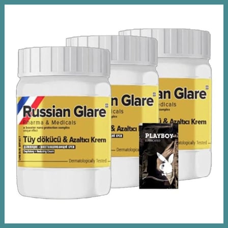 Trendexa Süper Rusian Glare Tüy Kremi Nano 3 Adet x 50 ml Rus Merhemi + Yanında Jel MAC