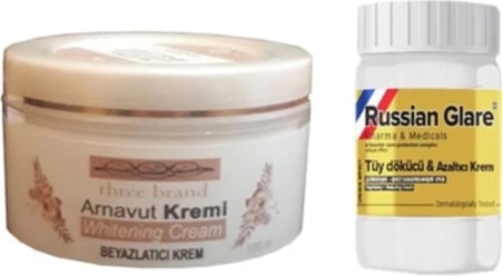 Trendexa Three Brand 100 ml Arnavut Kremi 1 Ad + Russıan Glare Tüy Dökücü Azaltıcı Merhem 50ML 1 Ad MAC