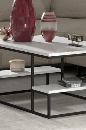 Trendexa Deluxe Raflı Orta Sehpa Beyaz MAC