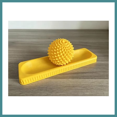 Trendexa 3D Baskı Ayak Masaj Topu ve Tepsi Seti Dikenli Ayak Taban Masaj Aleti Ev Ayak Rahatlatıcı - Sarı MAC