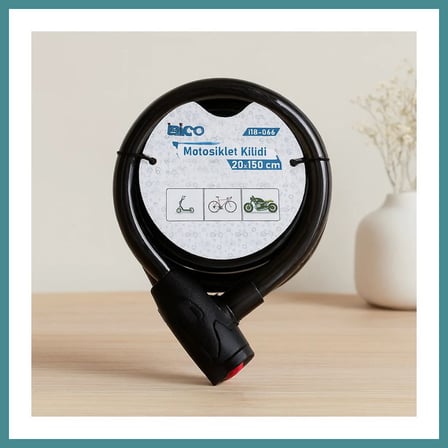 Trendexa Anahtarlı Çelik Tel Bisiklet ve Motor Kilidi 20mm x 150cm MAC