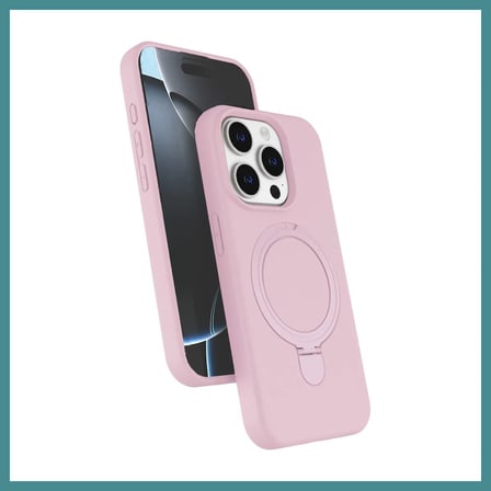Trendexa iPhone 15 Pro Max Uyumlu Regal Magsafe Standlı Kapak - Açık Pembe MAC