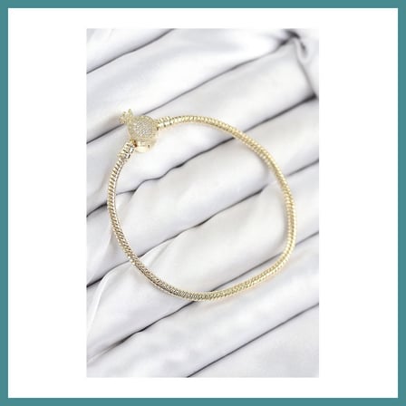 Trendexa Pirinç Charm Zirkon Taşlı Taç Model Gold Renk Kadın Bileklik MAC