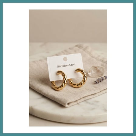 Trendexa 316L Çelik Gold Renk Vintage Kıvrımlı Halka Model Küpe MAC