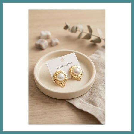 Trendexa 316L Çelik Gold Renk İncili Model Küpe MAC