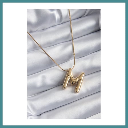 Trendexa 316L Çelik Gold Renk Bubble "M" Harf Model Kadın Kolye MAC