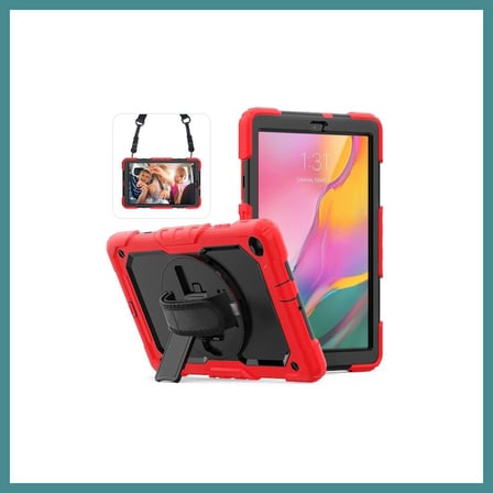 Trendexa Samsung Galaxy T510 Tab A 10.1 Kılıf Pars Tablet Kapak - Kırmızı MAC