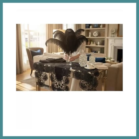 Trendexa Salon Takımı 5 Parça Keten Masa Örtüsü Yolluk Seti Çeyizlik Palmiye Model No 2656560 Siyah MAC