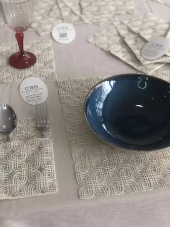Bezos Sofra Takımı Orion Gardenya Keten Yemek Takımı 160x260 Masa Seti 26 Parça Runner Set Kapiçino MAC