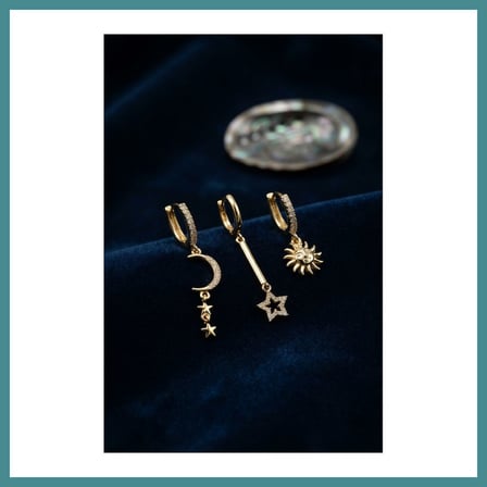 Trendexa 3 lü Set Ay Yıldız ve Güneş Model Gold Renk Kadın Küpe MAC