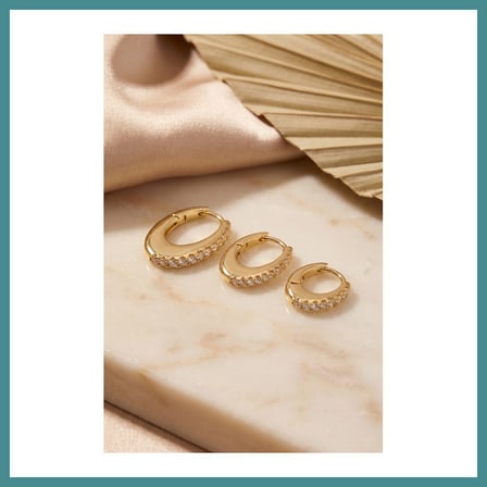 Trendexa Gold Renk Oval Halka Model Zirkon Taşlı 3 lü Küpe Set MAC