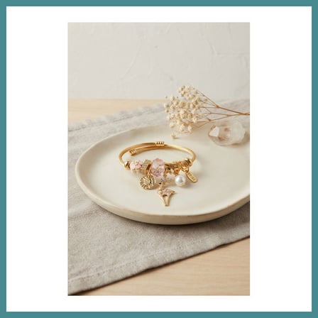 Trendexa Geyik Model Gold Renk Pembe Charmlı Bileklik MAC