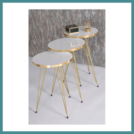 Trendexa Gold Tel Zigon Beyaz 3'lü MAC