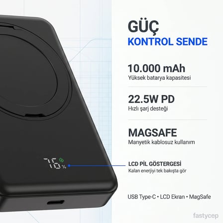Bezos Snapron -3010 10000 mAh 22.5W PD Hızlı Şarj Powerbank MAC