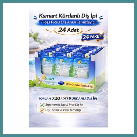 Bezos Ksmart Kürdanlı Diş İpi 30 Adet Floss Picks Diş Arası Temizleyici 24 Paket MAC