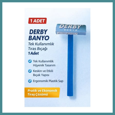 Bezos Derby Banyo Tek Kullanımlık Tıraş Bıçağı 1 Adet Plastik Saplı Pratik Tıraş Jileti MAC