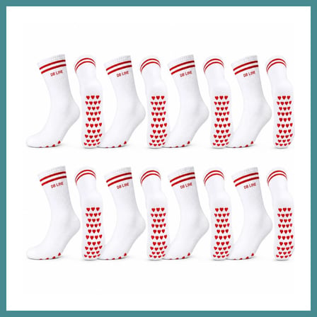 Trendexa DB LINE Kaydırmaz 8'li Pilates Yoga Çorabı Pamuklu Silikon Tabanlı Barre Stüdyo Spor Çorabı · RENK: Pembe · BEDEN: 36-40 MAC