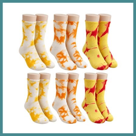 Trendexa Unisex Batik Desenli Çorap 6'lı Set Pamuklu Renkli Uzun Soket Dikişsiz Nefes Alan Günlük Spor Çorabı MAC