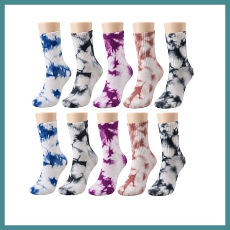 Trendexa Unisex Batik Desenli Çorap 10'lu Set Pamuklu Renkli Uzun Soket Dikişsiz Nefes Alan Günlük Spor Çorabı MAC