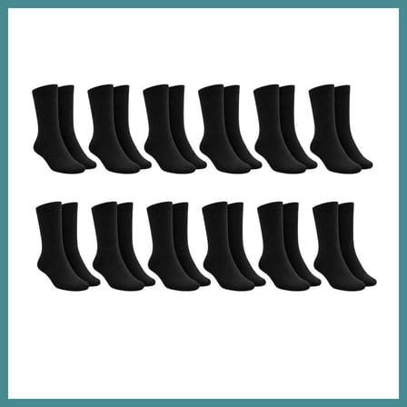 Trendexa Unisex Siyah Soket Çorap 12'li Set Düz Basic Ribanalı Günlük Spor Esnek Rahat Uzun Çorap Konforlu Set MAC