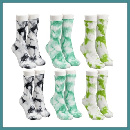 Trendexa Unisex Batik Desenli Çorap 6'lı Set Renkli Pamuklu Uzun Soket Dikişsiz Nefes Alan Günlük Spor Çorabı MAC
