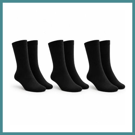 Trendexa Unisex Siyah Soket Çorap 3'lü Set Düz Basic Ribanalı Günlük Spor Esnek Rahat Uzun Çorap Konforlu Set MAC