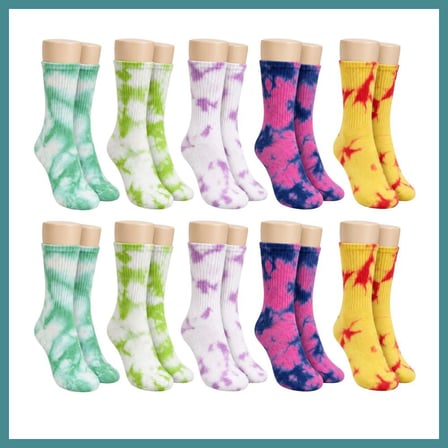 Trendexa Unisex Batik Desenli Çorap 10'lu Set Renkli Pamuklu Uzun Soket Dikişsiz Nefes Alan Günlük Spor Çorabı MAC