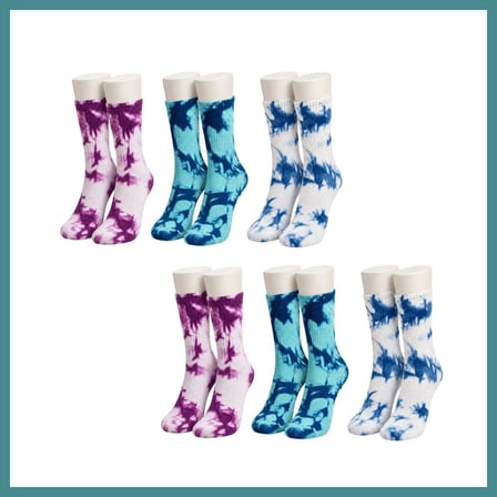 Trendexa Unisex Batik Desenli Çorap 6'Lı Set Pamuklu Renkli Uzun Soket Dikişsiz Nefes Alan Spor Çorabı Günlük MAC