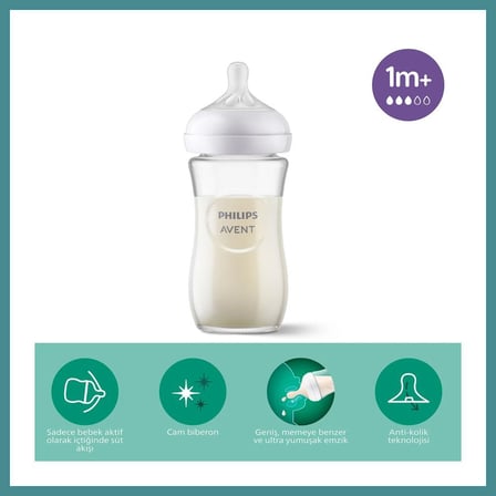 Trendexa Doğal Tepkili Natural Response Cam Biberon 240 ml 1+ Ay MAC