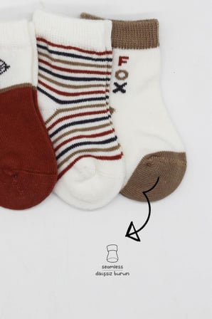 Trendexa 3'Lü Penye Soket Çorap 10109 Kiremit · Beden: 0-3 Ay · Renk: Kiremit MAC