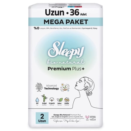 Trendexa Bio Natural Premium Plus Mega Uzun Ped 36 Adet MAC